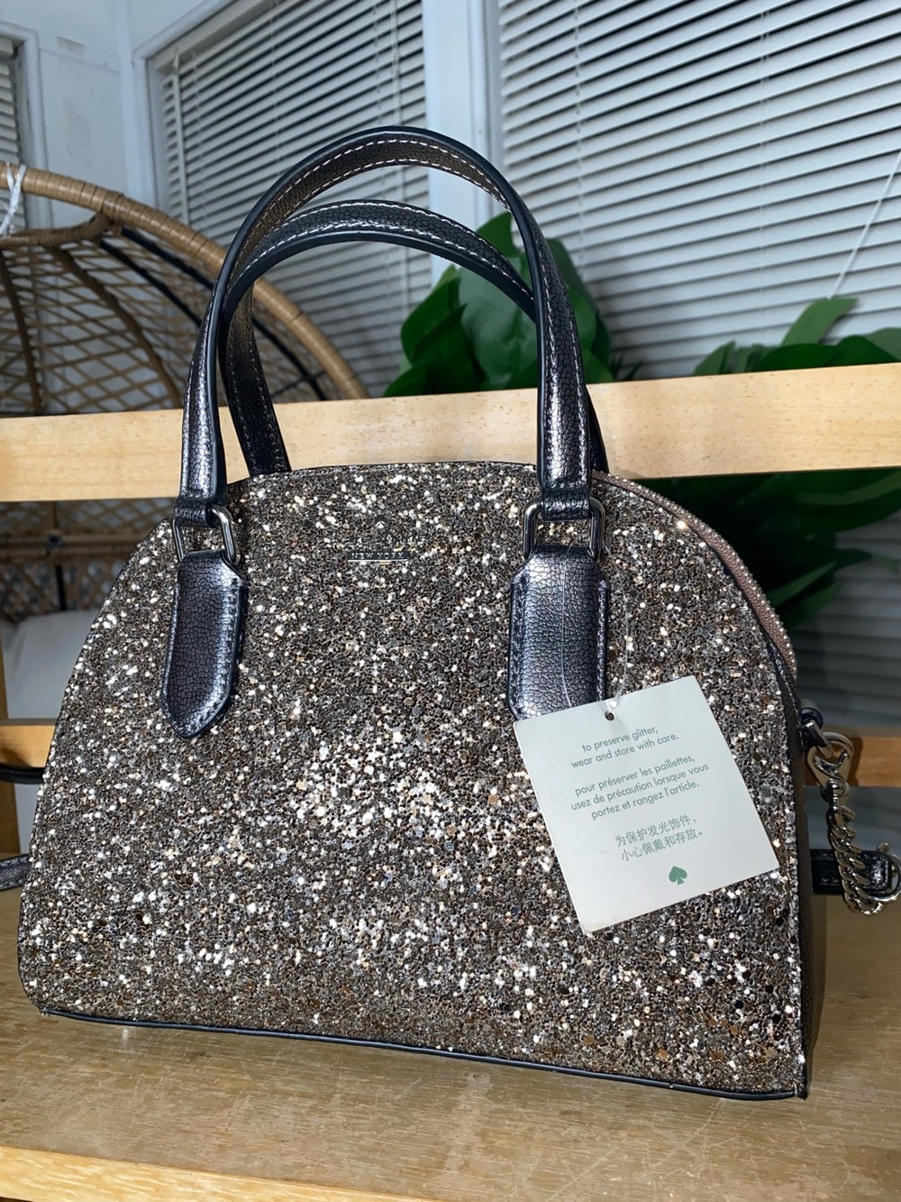 Kate Spade New York Women’s Glitter Mini Satchel Bag NWT